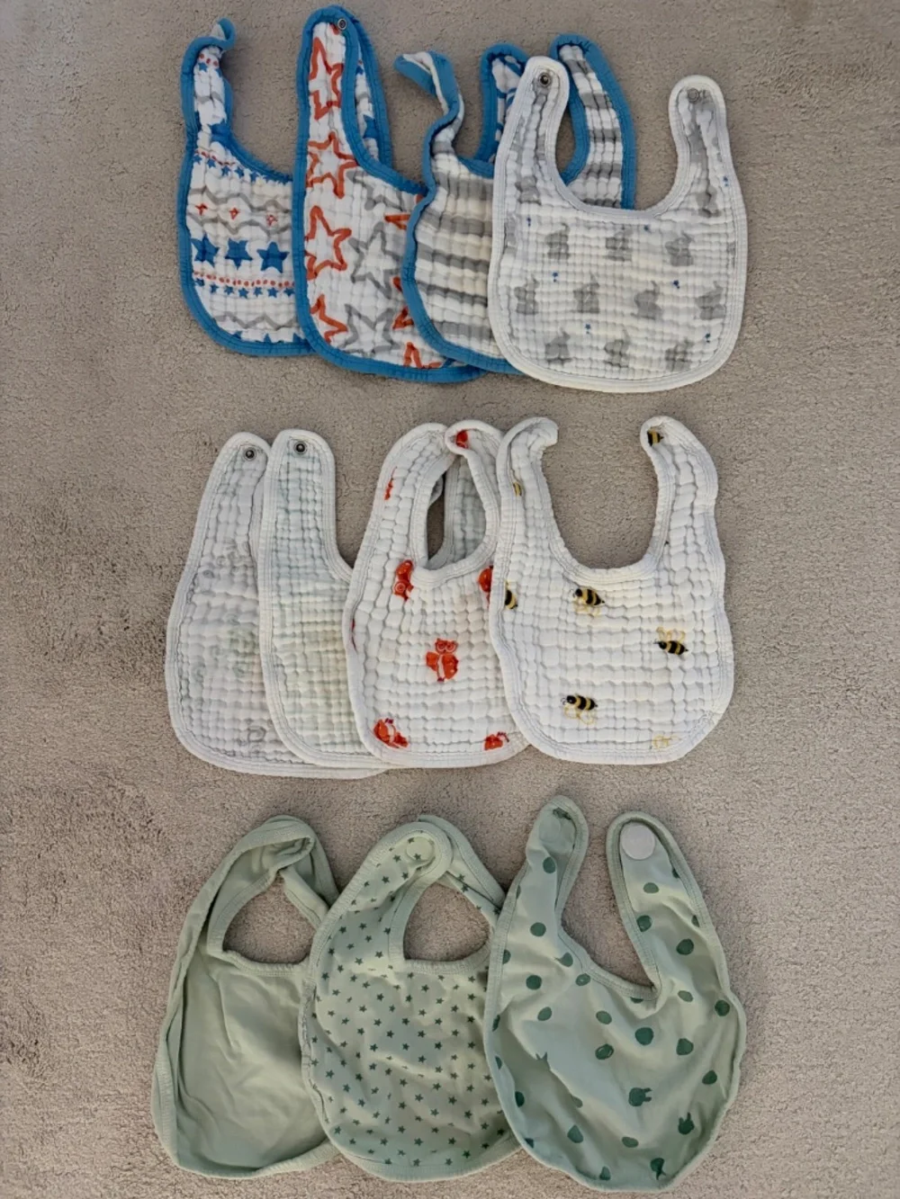 Eight Aden + Anais snap bibs